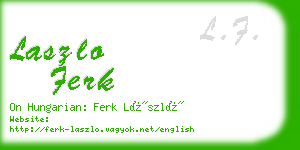 laszlo ferk business card